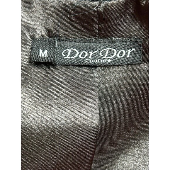 DOR DOR COUTURE Brown/Black/White/ Gray Faux Fur Lined Vest - Size Medium - Picture 3 of 3